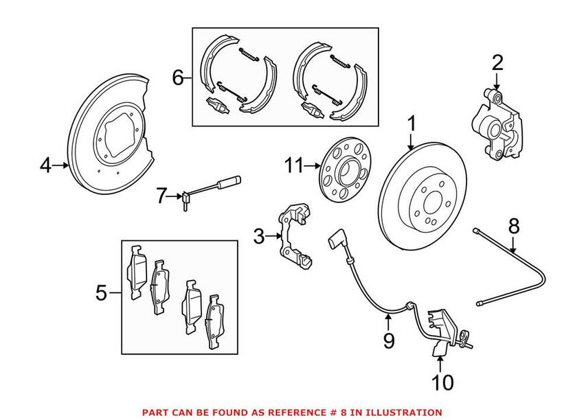 Mercedes Brake Hydraulic Hose - Rear 2044201048